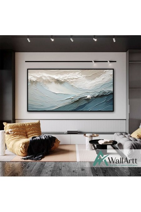 Abstract Waves II 3D Heavy Textured Partial oil Painting